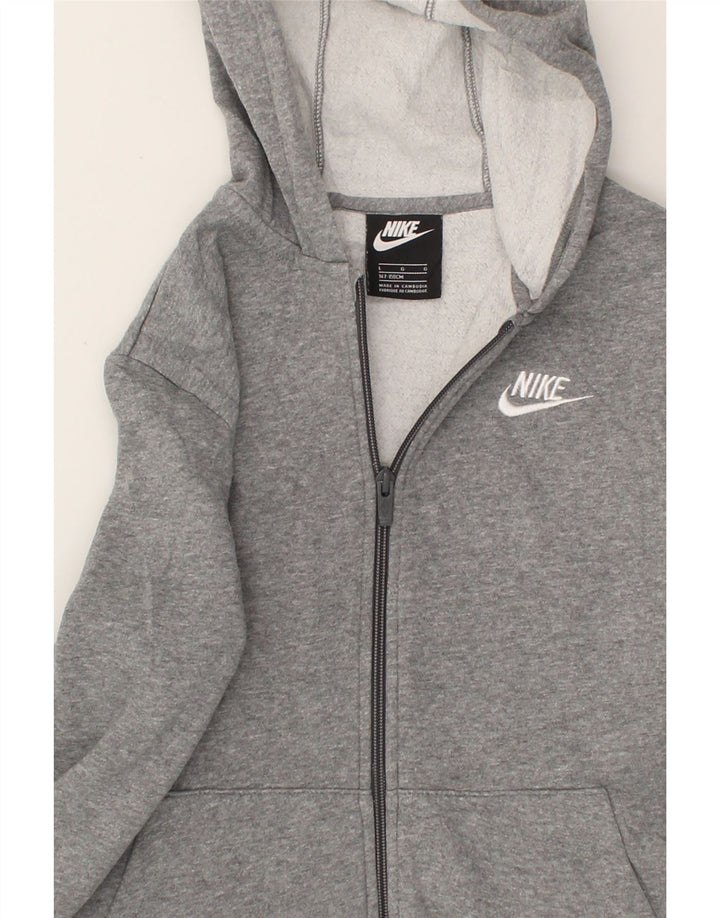 NIKE Boys Zip Hoodie Sweater 12-13 Years Large  Grey Cotton Vintage Nike and Second-Hand Nike from Messina Hembry 