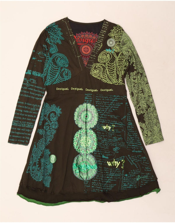 Rochie A-Line cu mânecă lungă pentru femei Desigual UK 20 2XL Green Paisley