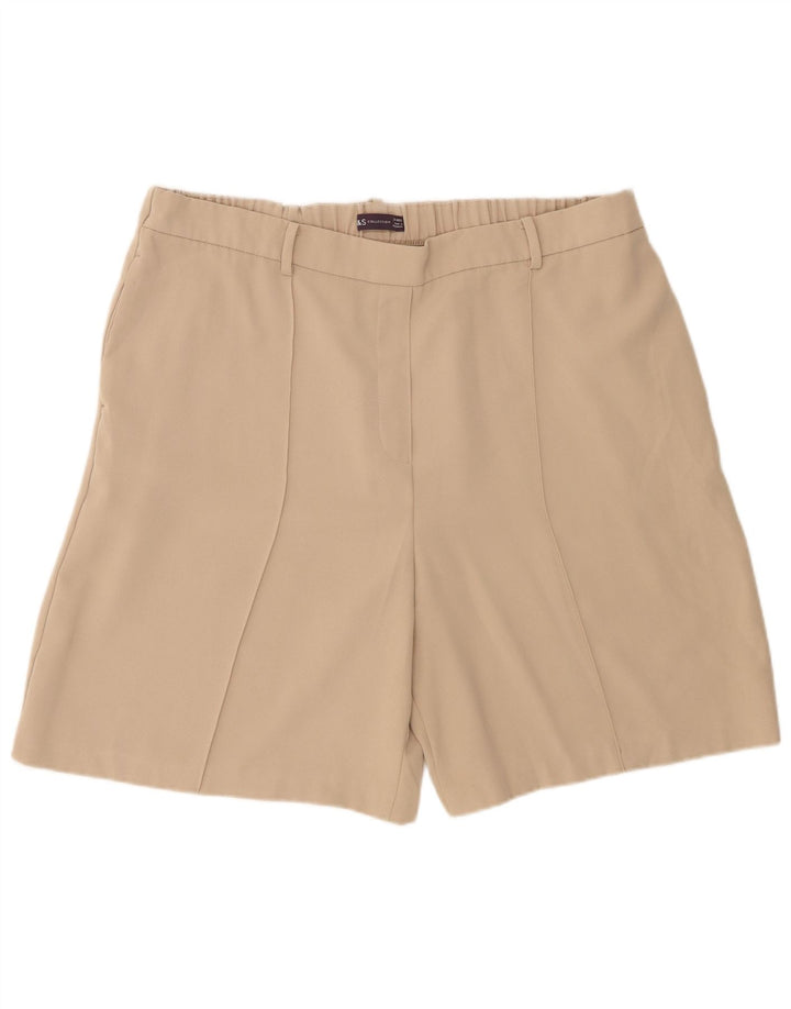 Marks & Spencer Womens Chino Shorts UK 20 2XL W42 Beige Polyester