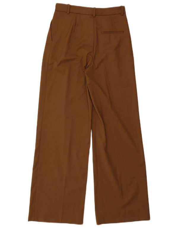 Zara Mujer Pantalones Chinos De Cintura Alta Pegged Pequeño W26 L31 Poliéster Beige