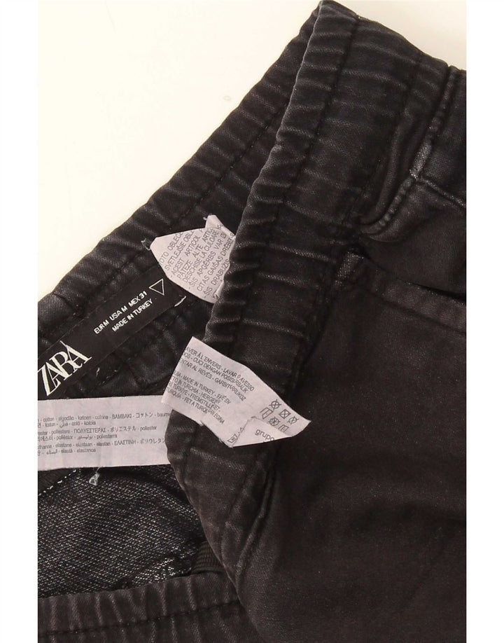Zara Mens Shorts Medium W34 Black Cotton