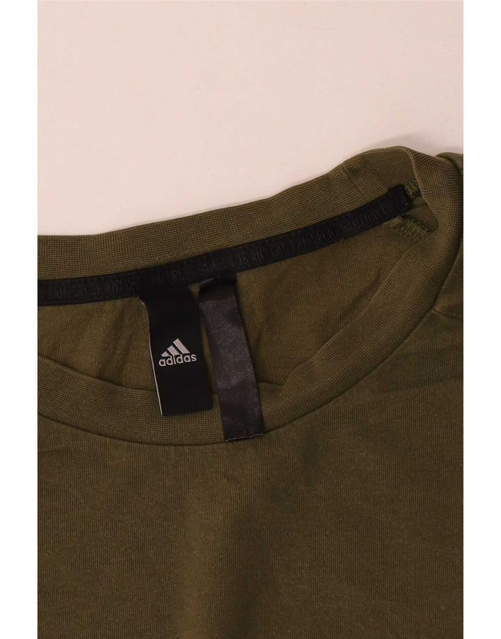 Adidas Mens T-Shirt Top 2XL Khaki Cotton