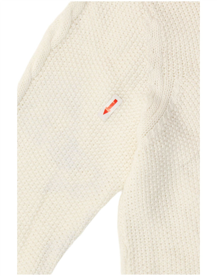 Oasis Womens Boat Neck Jumper Sweater UK 14 Medium White Cotton