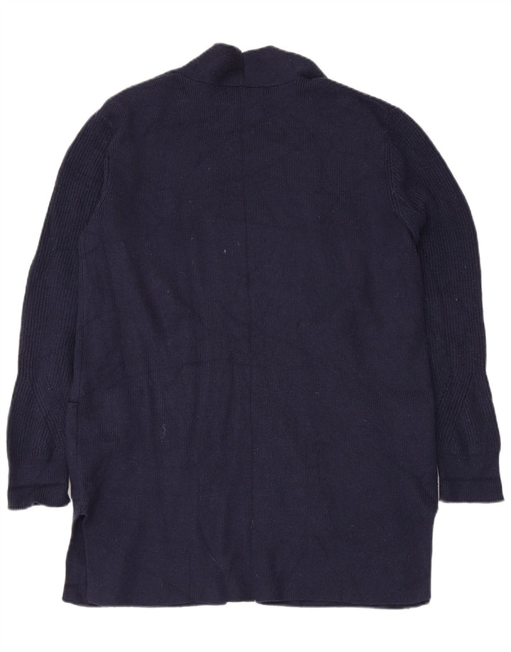 Marks & Spencer Womens Longline Cardigan Sweater UK 12 Medium Navy Blue