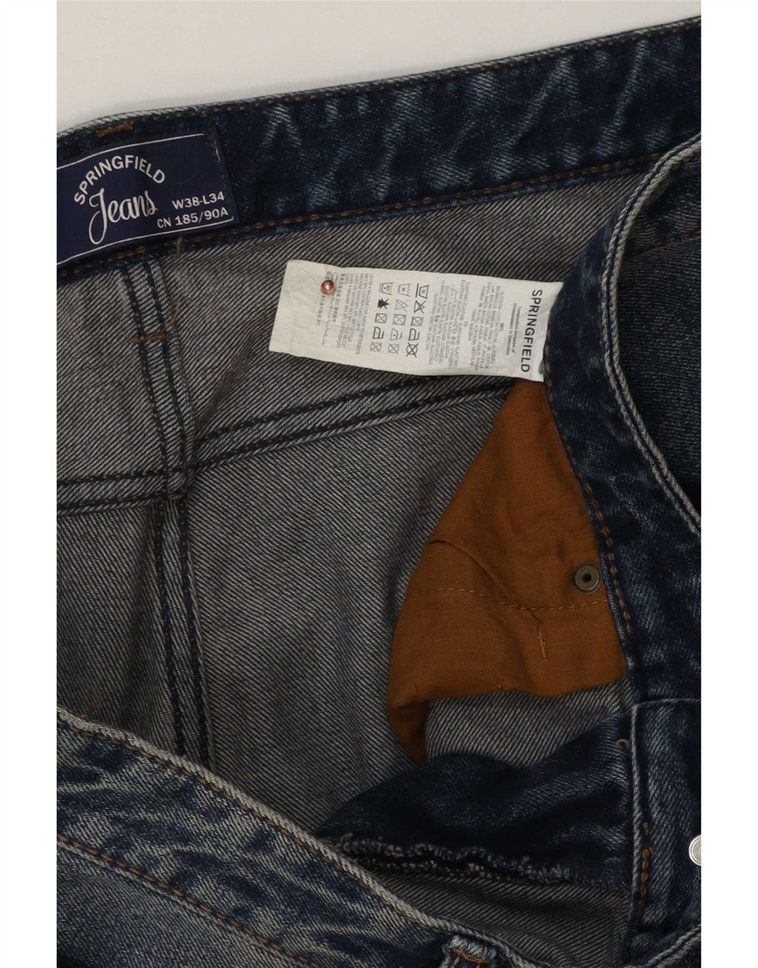 Springfield Mens Slim Jeans W38 L34 kék pamut