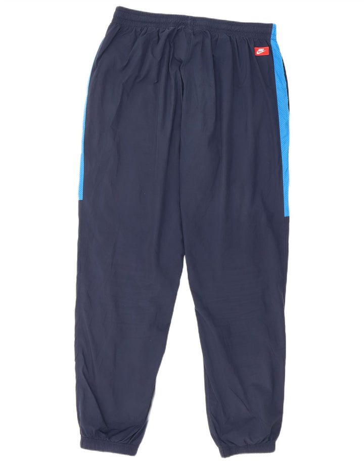 Nike Mens Tracksuit Trousers Joggers XL Navy Blue Colourblock Polyester