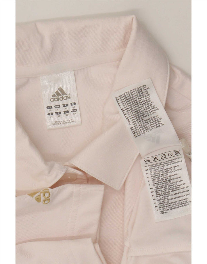 Adidas Womens Polo Shirt UK 18 XL  Pink Polyester