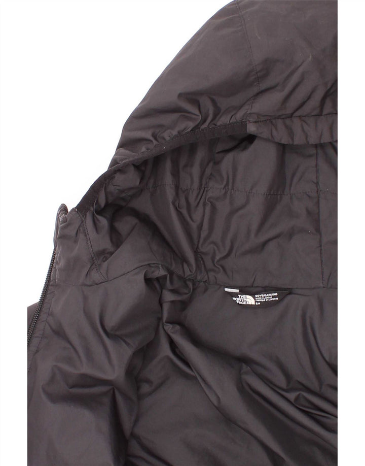The North Face Boys Graphic Hooded Padded Jacket 7-8 Years Small Black