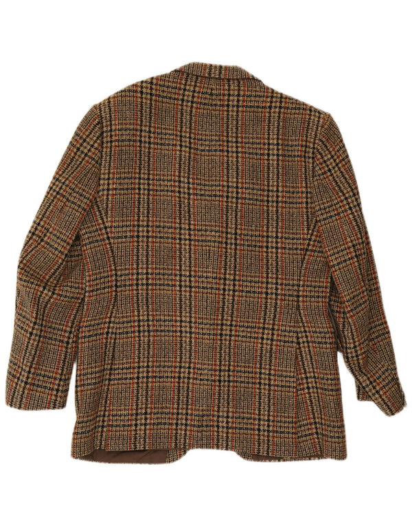 Avant Herren 2-Knopf-Blazerjacke IT 54 2XL braun karierte Wolle