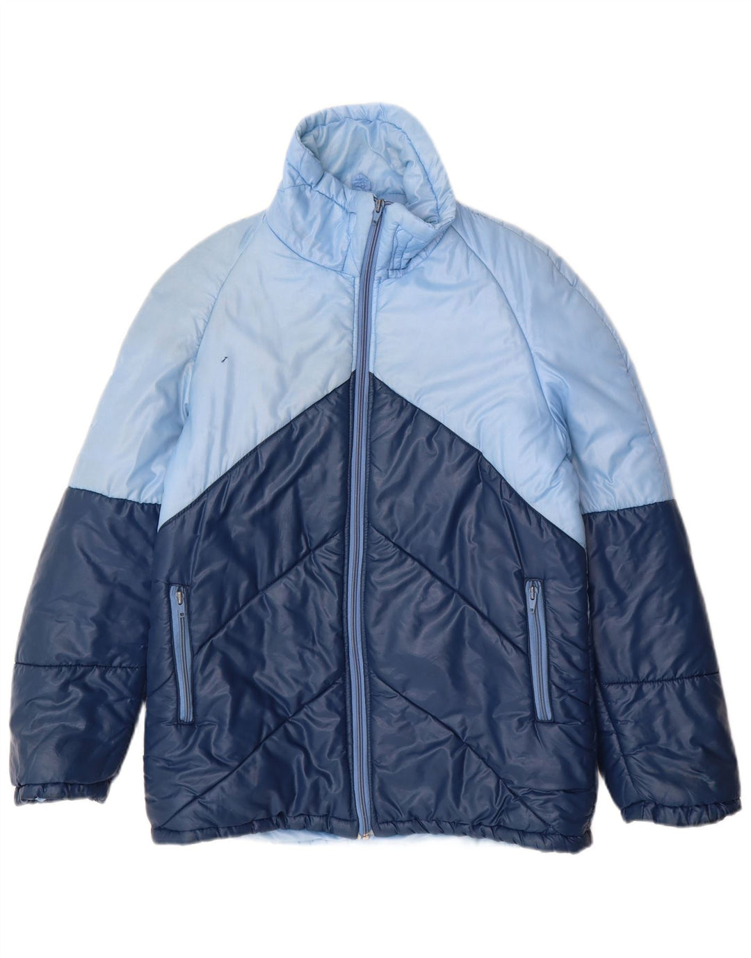 MARILENA Giacca imbottita da uomo UK 36 Small Blue Colourblock