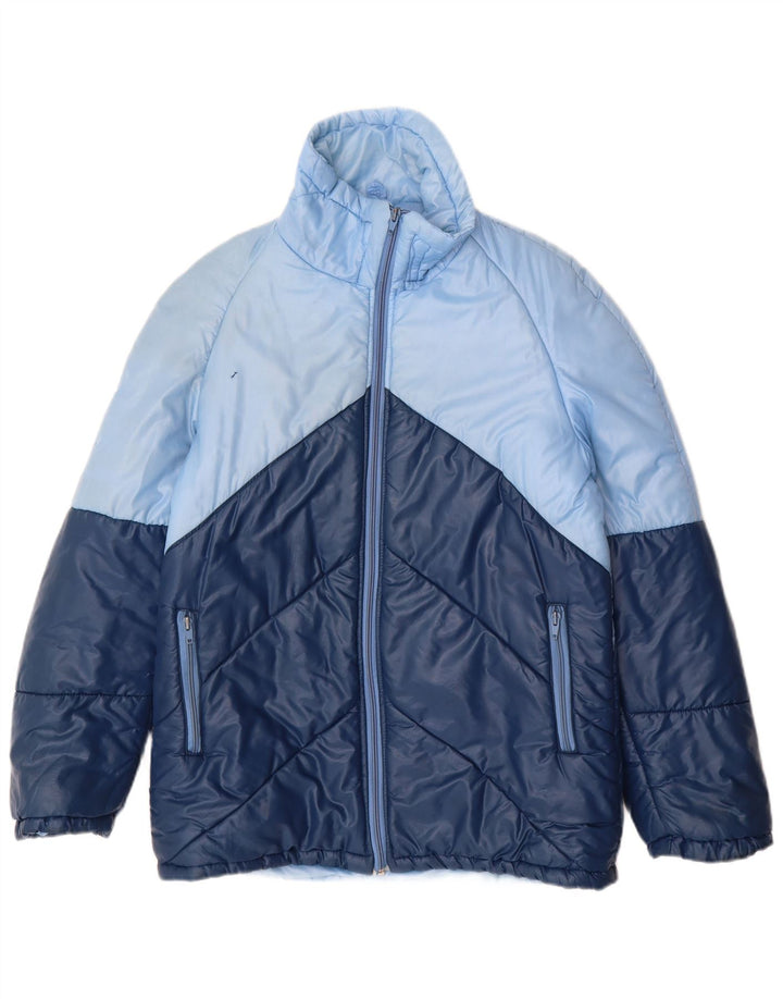 MARILENA Giacca imbottita da uomo UK 36 Small Blue Colourblock