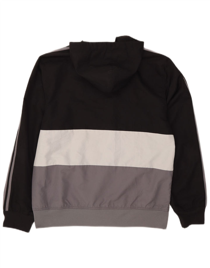 Adidas Veste de survêtement à capuche pour homme Noir moyen Polyester colour block