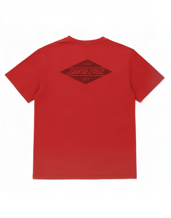 Camiseta gráfica masculina Santa Cruz Top médio algodão vermelho