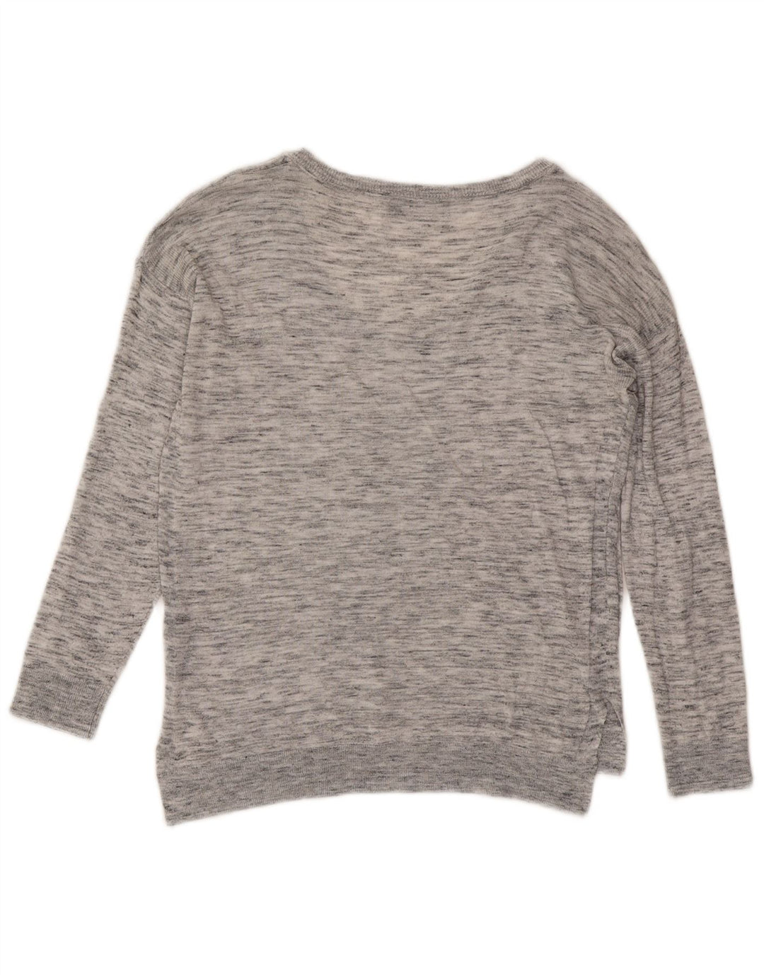 Marks & Spencer Womens V-Neck Jumper Sweater UK 8 Small Grey Flecked