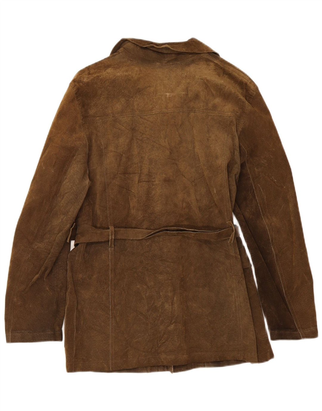 Giacca vintage in pelle scamosciata da donna IT 42 in pelle marrone medio