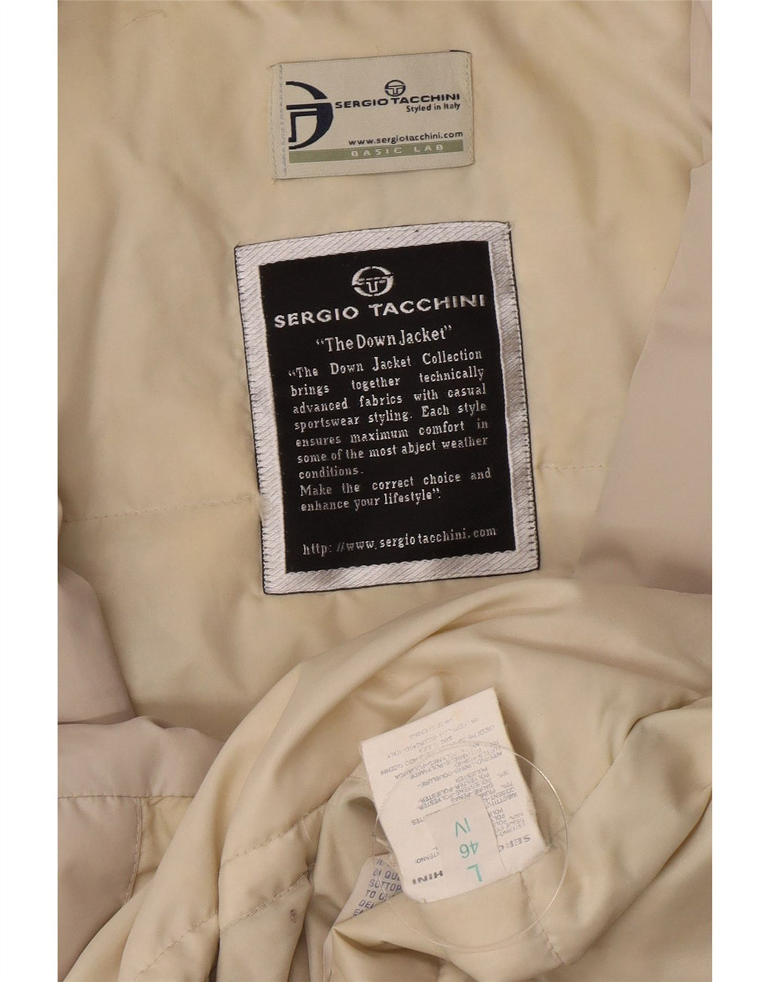 Женский пуховик Sergio Tacchini IT 46, большой, бежевый, полиэстер
