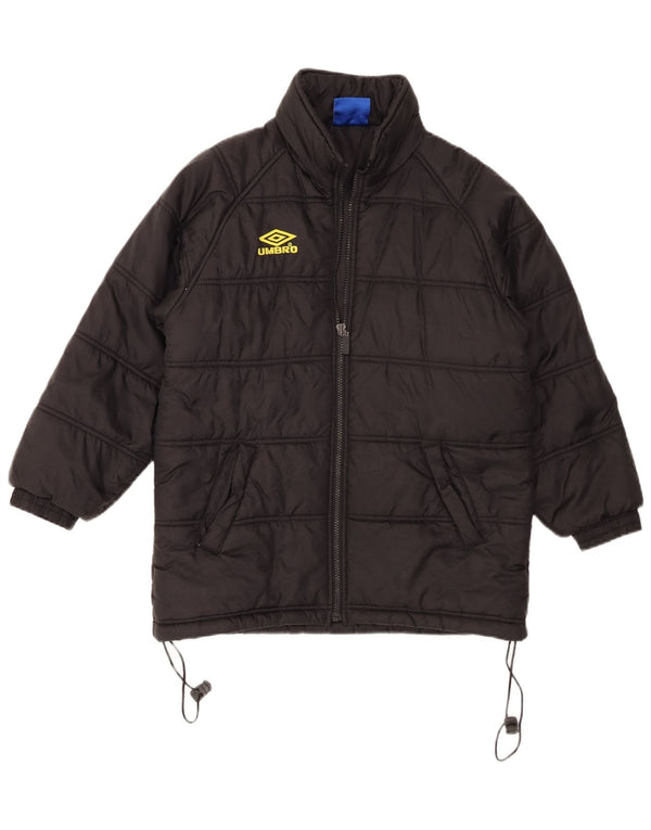 Jachetă căptușită pentru băieți Umbro 10-11 ani, nailon negru