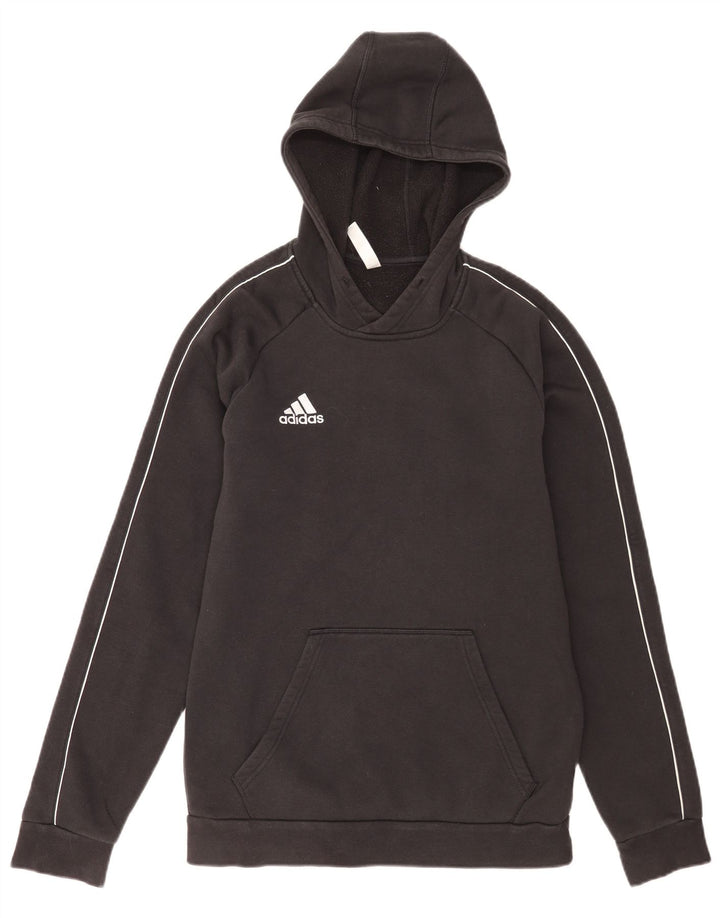 Adidas Mens Hoodie Jumper Medium Black Cotton