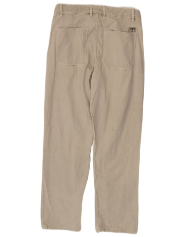 Blugi drepți pentru bărbați Zara EU 42 Large W32 L30 Bej Bumbac