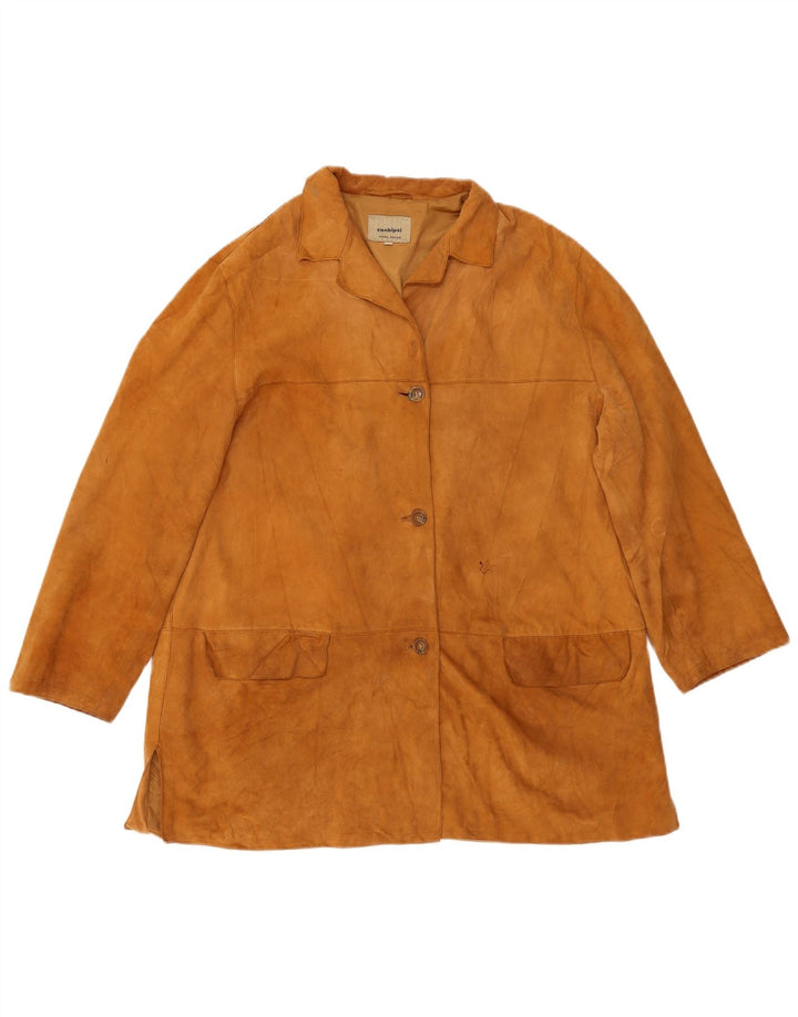 Conbipel Dame Oversized Ruskindsjakke IT 48 XL Brunt Læder