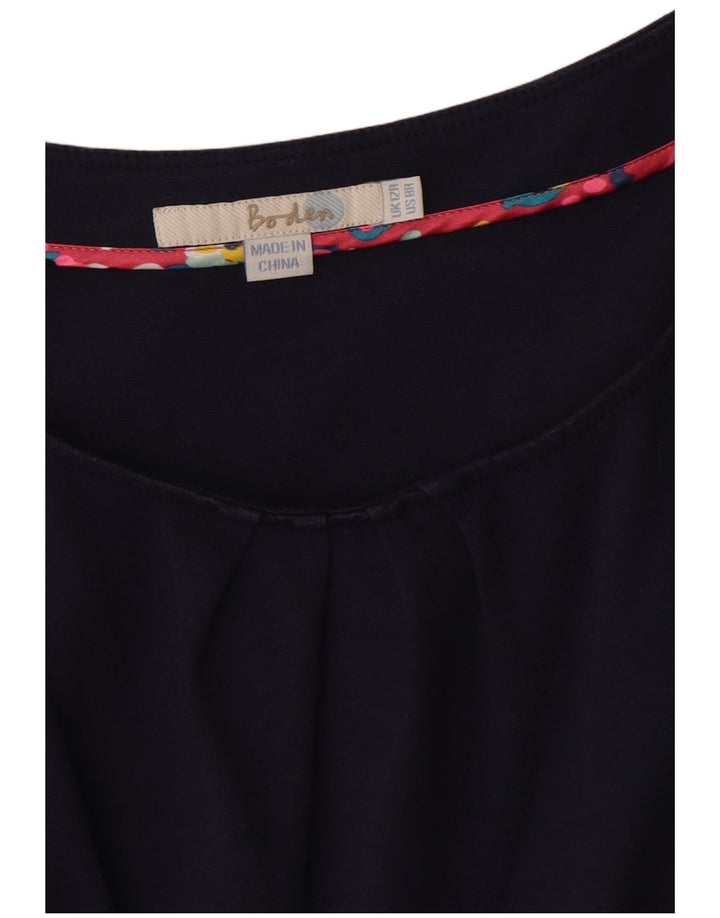 Boden Womens A-Line Dress UK 12 Medium Navy Blue Cotton