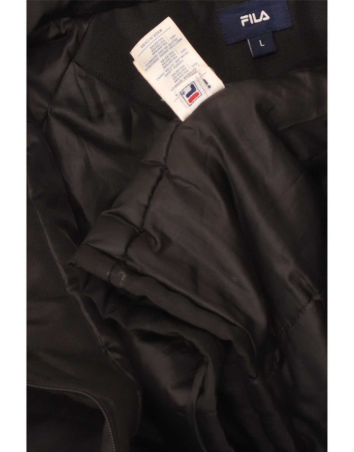 Fila Mens Hooded Windbreaker Jacket UK 40 Large Black Polyester
