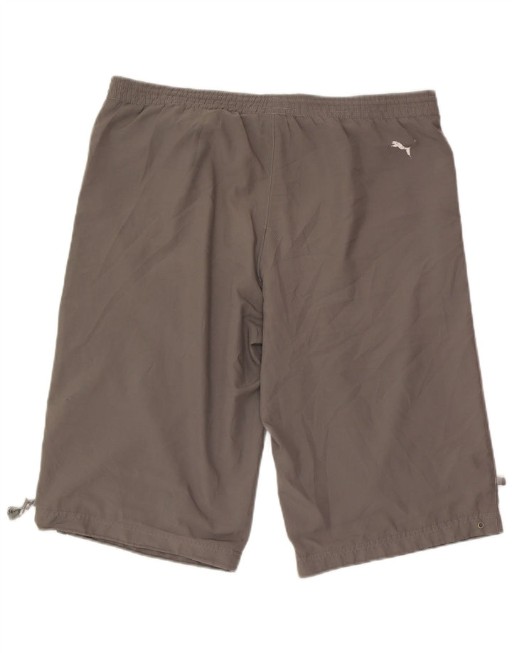Pantaloni scurți sport grafic Puma pentru bărbați, mari, gri, poliester