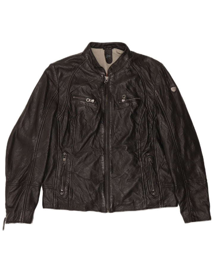 Gypsy Womens Leather Jacket UK 22 3XL Black Leather