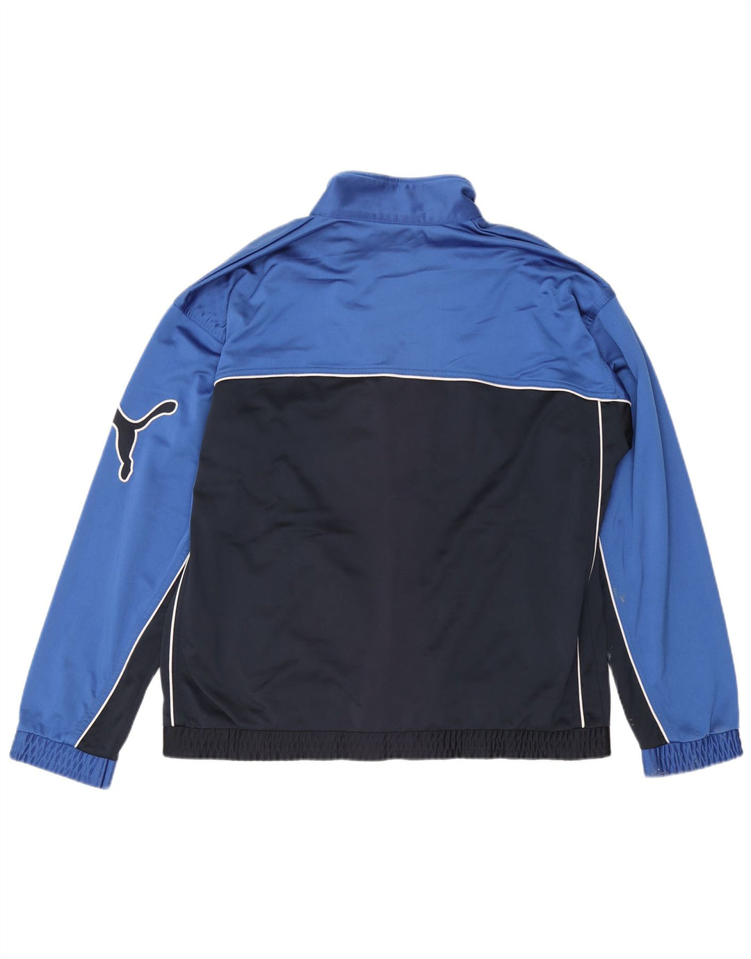 Puma Mens Graphic Tracksuit Top Jacket Large Navy Blue Colourblock
