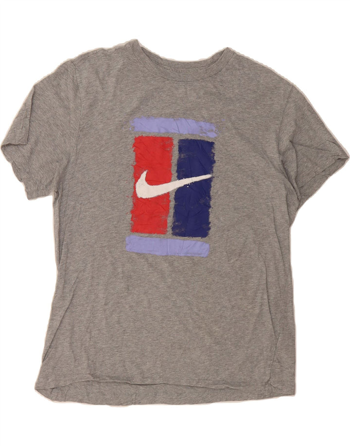 NIKE Womens Graphic T-Shirt Top UK 14 Medium Grey Cotton Vintage Nike and Second-Hand Nike from Messina Hembry 