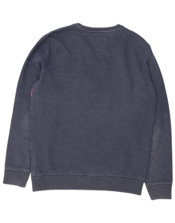 Tommy Hilfiger Uomo Felpa grafica Maglione Medium Blu Navy Colourblock