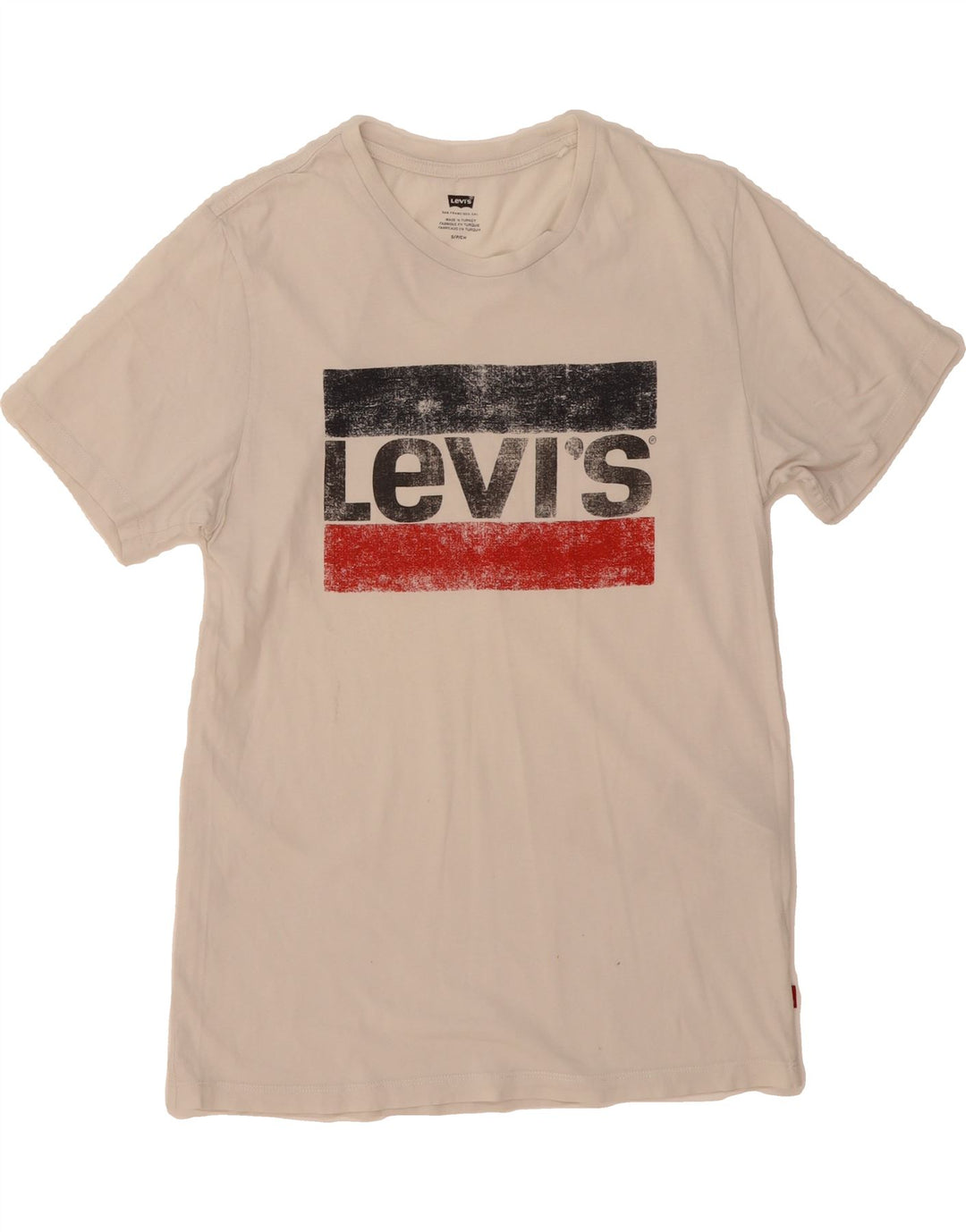 LEVI'S Mens Graphic T-Shirt Top Small White Cotton Vintage Levi's and Second-Hand Levi's from Messina Hembry 