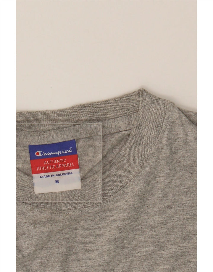 CHAMPION Womens Graphic Top Long Sleeve UK 10 Small Grey Cotton Vintage Champion and Second-Hand Champion from Messina Hembry 