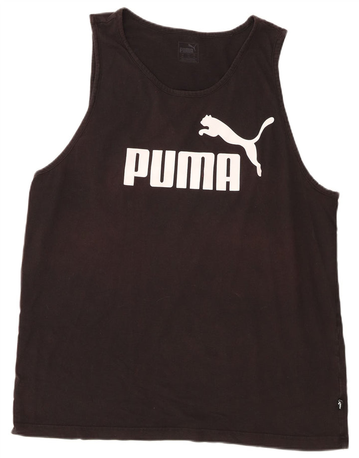 Puma Camiseta sin mangas gráfica para hombre 2XL Negro