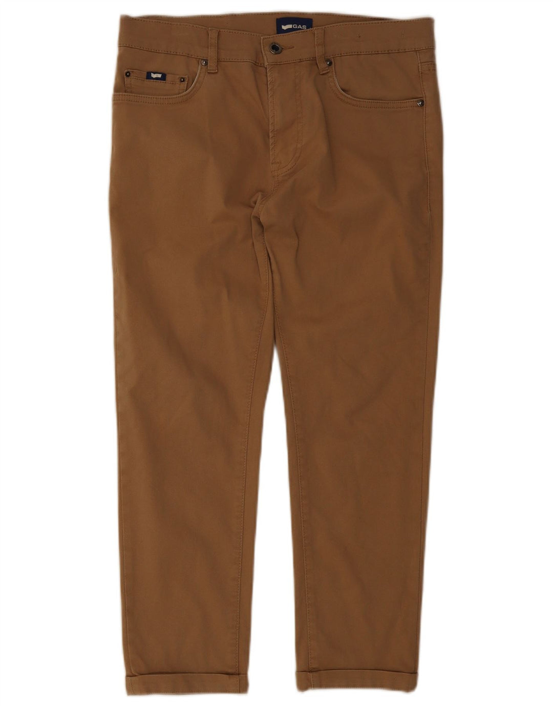 Gas Mens Cropped Trousers W32 L24 Beige