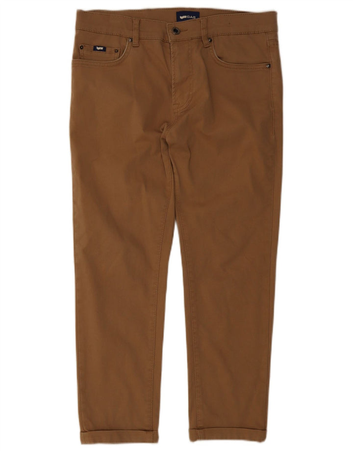 Gas Mens Cropped Trousers W32 L24 Beige