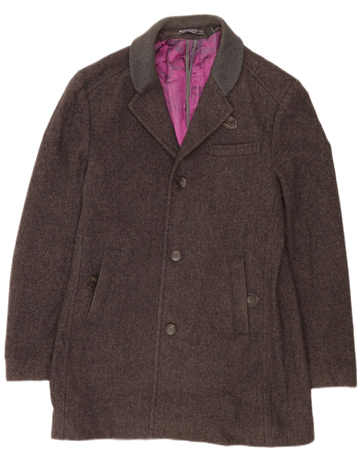 Cappotto da uomo Ted Baker taglia 4 grande in lana grigia