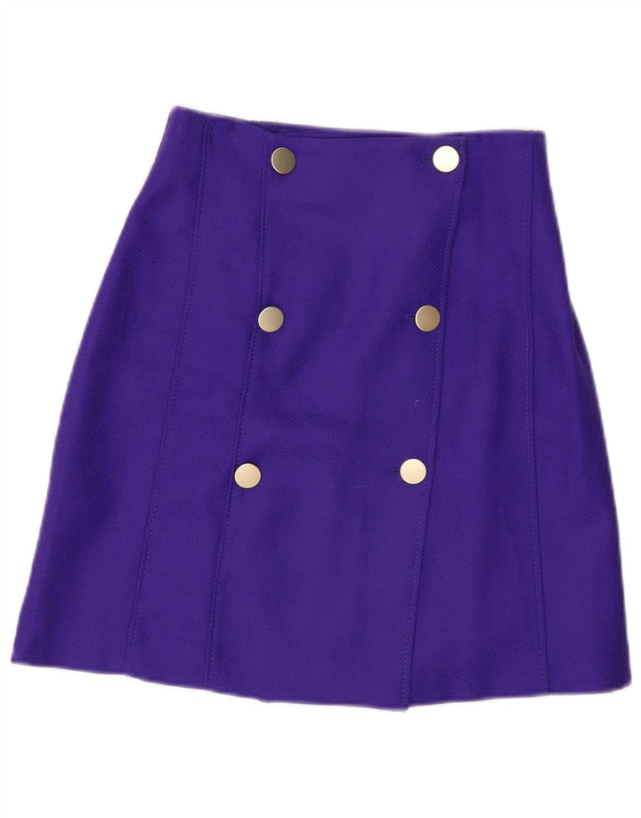 Massimo Dutti Womens A-Line Skirt EU 38 Small W28  Purple Viscose
