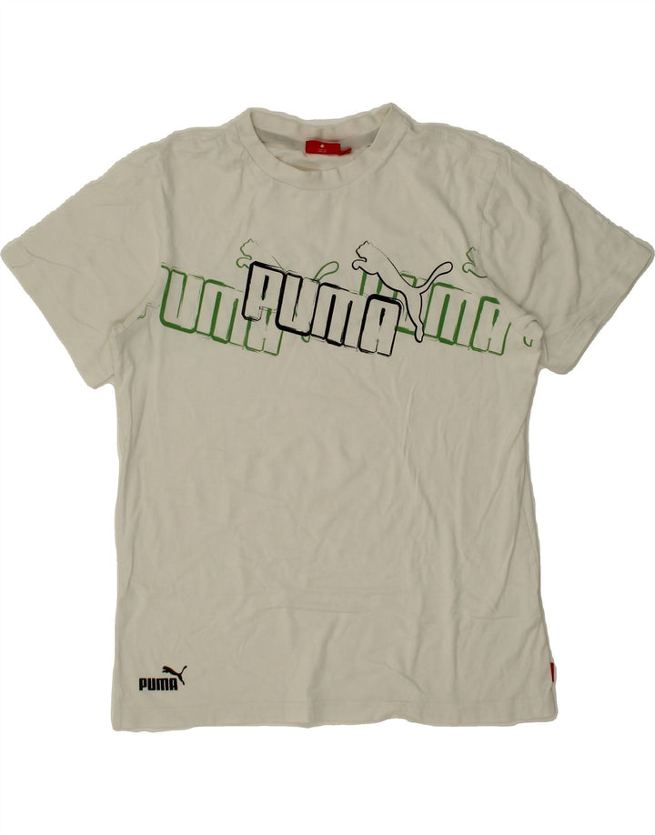 PUMA Boys Graphic T-Shirt Top 13-14 Years White Vintage Puma and Second-Hand Puma from Messina Hembry 