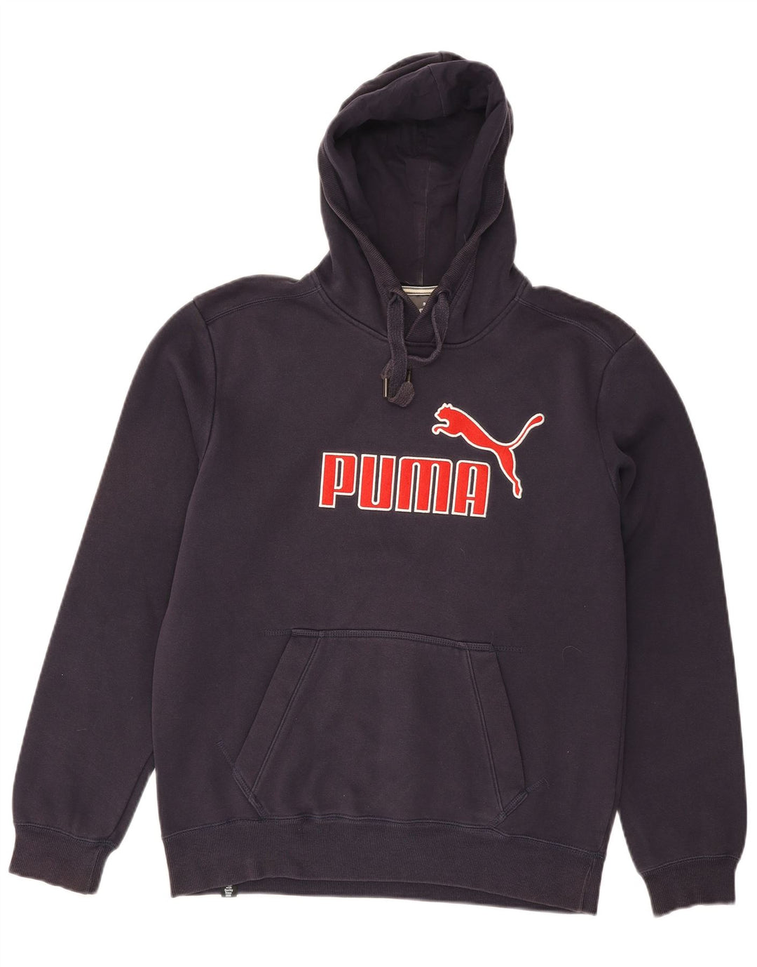 PUMA Mens Graphic Hoodie Jumper Medium Navy Blue Cotton