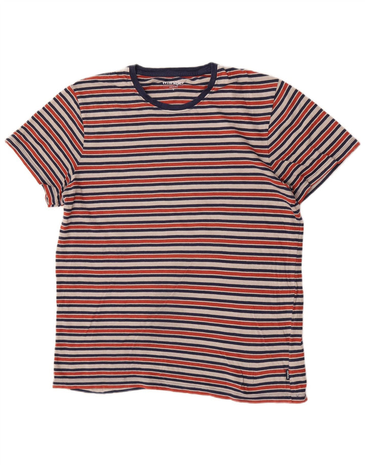 Wrangler Mens T-Shirt Top Large Multicoloured Striped Cotton