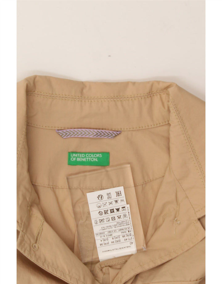 BENETTON Womens Military Jacket UK 8 Small  Beige Cotton Vintage Benetton and Second-Hand Benetton from Messina Hembry 