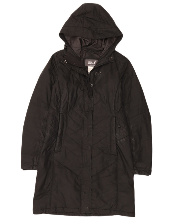 Jack Wolfskin Dame Hætte Polstret Frakke UK 10 Small Black Polyester