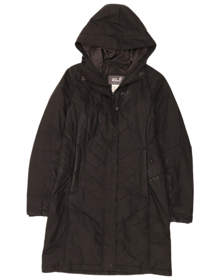 Jack Wolfskin Manteau rembourré à capuche pour femme UK 10 Petit Noir Polyester