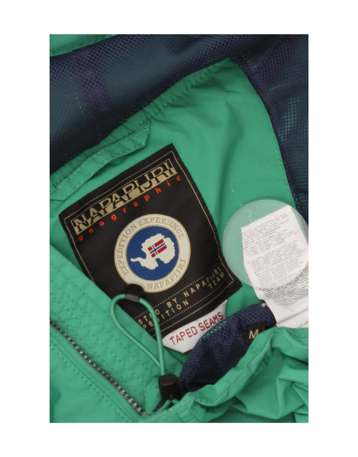 Napapijri Womens Graphic Anorak Jacket UK 14 Medium Green Polyamide