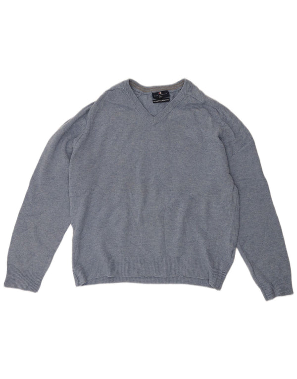 Marks & Spencer Mens Blue Harbour V-Neck Jumper Sweater Medium Blue
