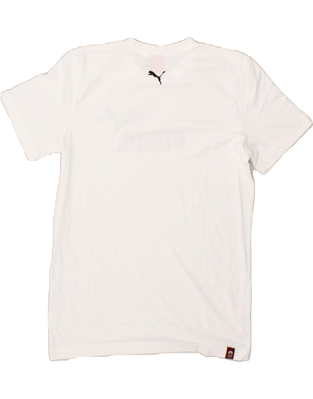 PUMA Mens Graphic T-Shirt Top Small White Cotton | Vintage Puma | Thrift | Second-Hand Puma | Used Clothing | Messina Hembry 
