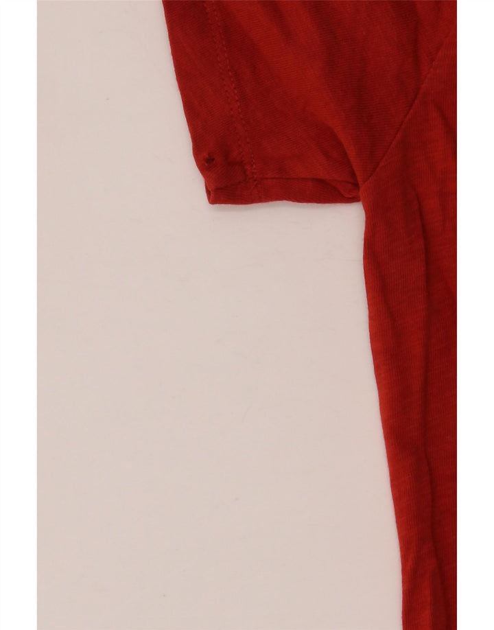 J. CREW Dame Grafisk T-Shirt Top UK 14 Medium Rød Bomuld