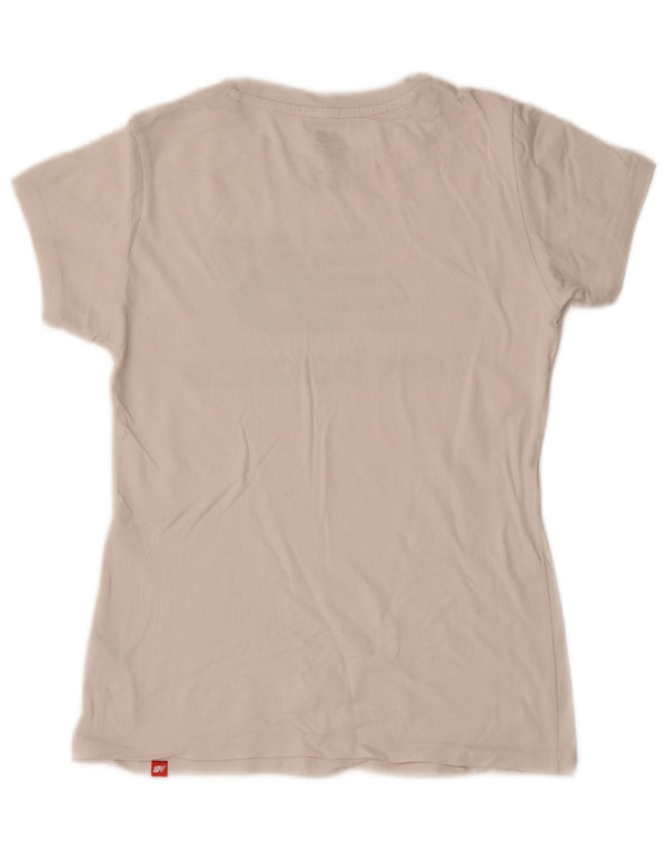 New Balance Womens Graphic T-Shirt Top UK 6 XS White Cotton
