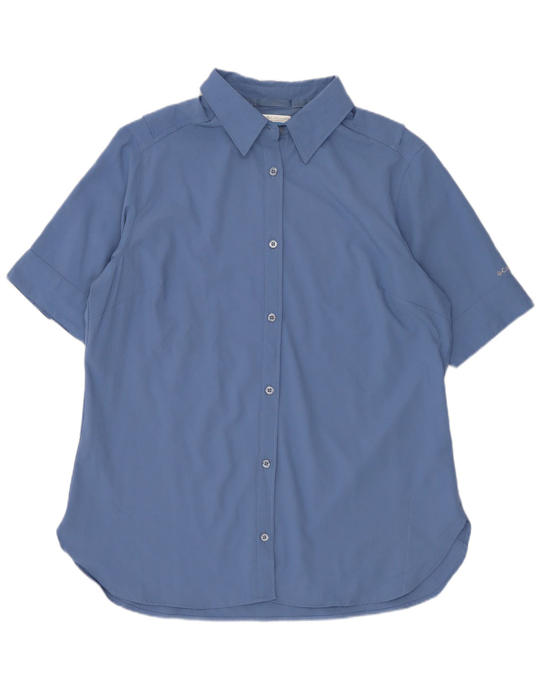 Columbia Womens Short Sleeve Shirt UK 14 Medium Blue Polyester